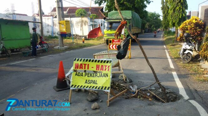 
					Gorong-gorong di Jalan Raden Wijaya Ambrol