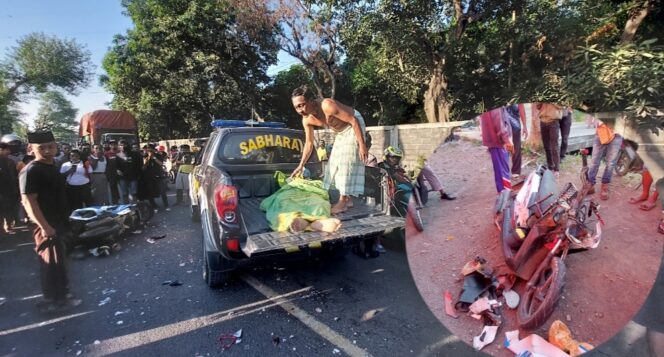
					Motor Dihantam Pikap, Bapak-anak Tewas