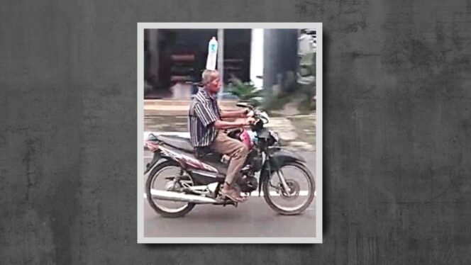 
					Tangkapan layar video aktraksi berbahaya yang dilakukan kakek pengendara motor di Pasuruan.