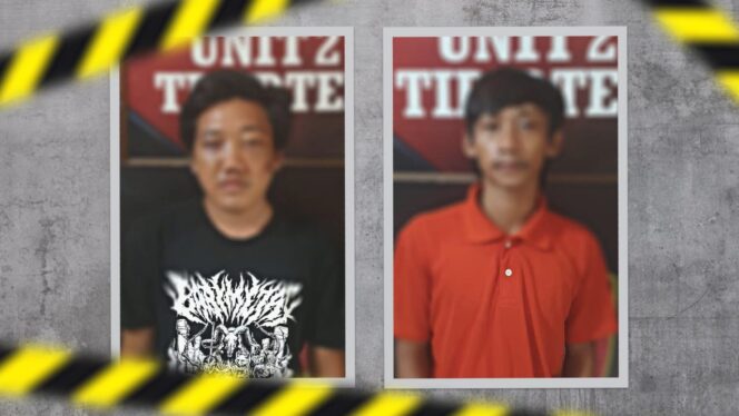 
					Foto 2 pelaku pembacokan usai ditangkap
