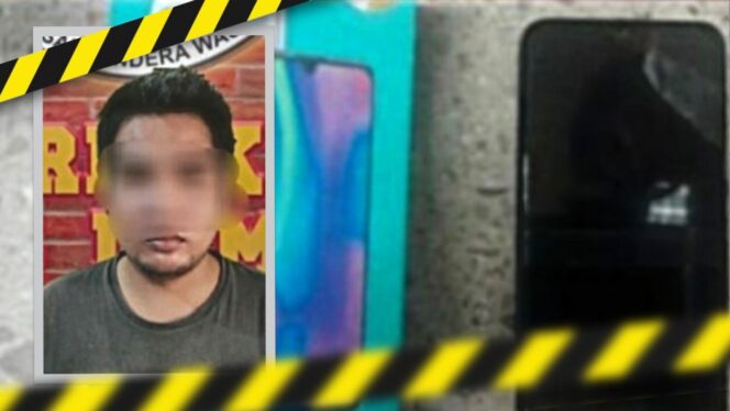 
					DITANGKAP: Tukang potong rambut, ASH, diringkus polisi pasca mencuri HP. (Humas Polres Lumajang).