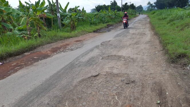 
					RUSAK: Salah satu titik kerusakan jalan di wilayah Kabupaten Probolinggo. (foto: Ali Ya'lu)