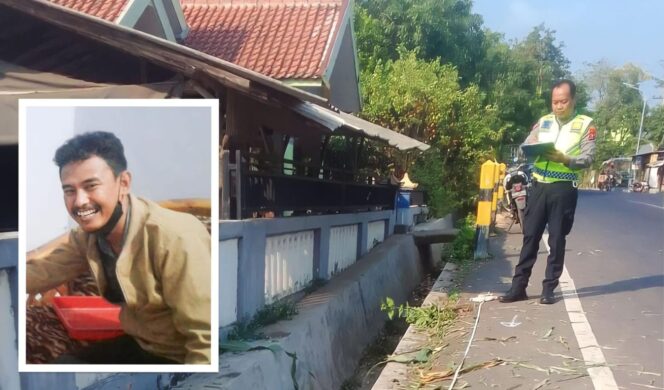
					LAKA TUNGGAL: Anggota Satlantas Polres Probolinggo mengecek lokasi kecelakaan. (Insert: foto Kades Boto, Budi Santoso). (foto: Hafiz Rozani)