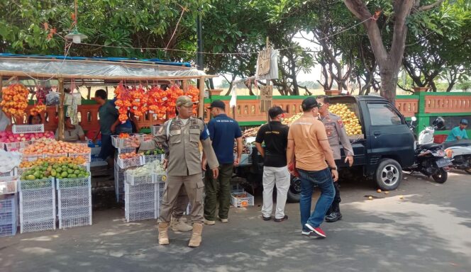 
					DITERTIBKAN: Satpol PP Kota Probolinggo saat menertibkan PKL penyebab kemacetan. (foto: Hafiz Rozani).