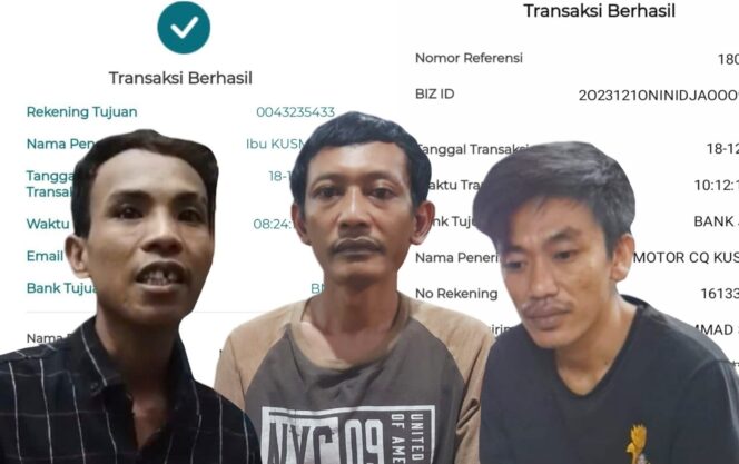 
					LICIK: Tiga sekawan yang berhasil membeli motor dari dealer di Kota Probolinggo dengan menggunakan bukti transfer palsu. (foto: Humas Polres Probolinggo Kota).