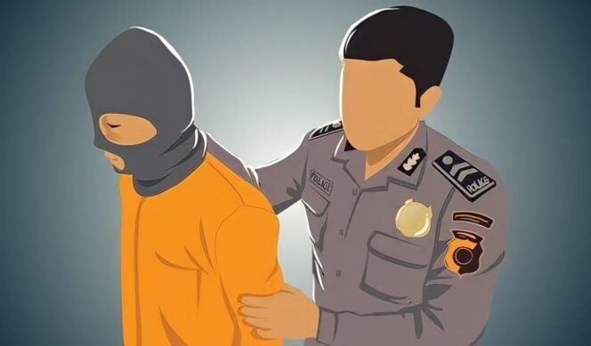 
					Ilustrasi pelaku kejahatan ditangkap aparat kepolisian. 