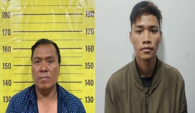 
					KOMPAK: Bapak-anak, Hapid (54) dan Muhammad Busrol Karim (19), warga Desa Rembang, Kecamatan Rembang, Kab. Pasuruan, ditangkap polisi pasca mencuri motor. (Foto: Moh. Rois).