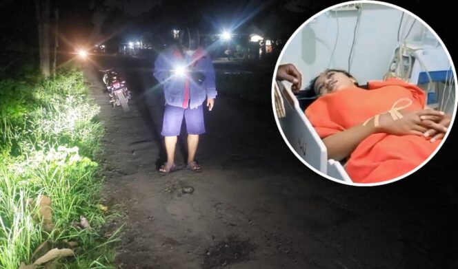 
					DIBEGAL: Lokasi pembegalan minim penerbangan. Insert: korban terkulai lemas di ruang perawatan rumah sakit. (foto: Hafiz Rozani).