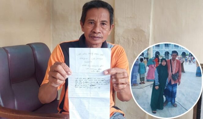
					HILANG: Imam Safi'i menunjukkan surat yang ditemukan di kamar ponakannya. Insert: Siti Mariyam bersama Imam Safi'i. (foto: Hafiz Rozani)
