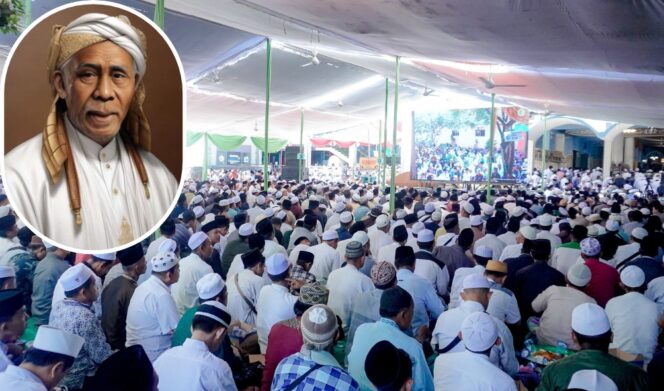 
					LAUTAN MANUSIA: Puluhan ribu jemaah hadiri haul Kiai Hasan Genggong, Sabtu (21/4/24) pagi, yang digelar di halaman pesantren. (foto: Haliza)