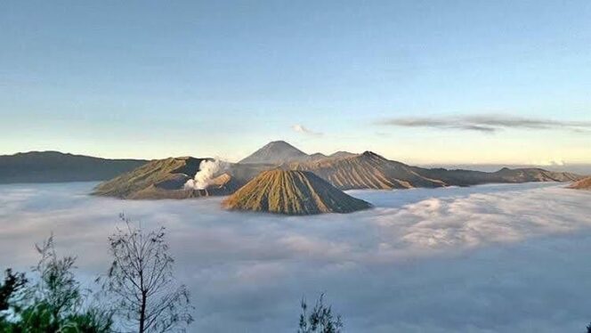 
					EKSOTIK: Kaldera Gunung Bromo tertutup kabut sehingga bak negeri diatas  awan. (foto: dok(.