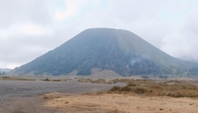 
					PADAM: Titik api sudah tidak terlihat di Gunung Batok kawasan wisata Bromo. (foto: Moh. Rois).