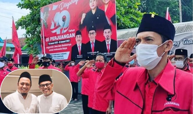 
					Sekretaris DPC PDI-P Kabupaten Probolinggo, Didik Irfan. Insert: Gus Haris dan Ra Fahmi. (foto: Ali Ya'lu).