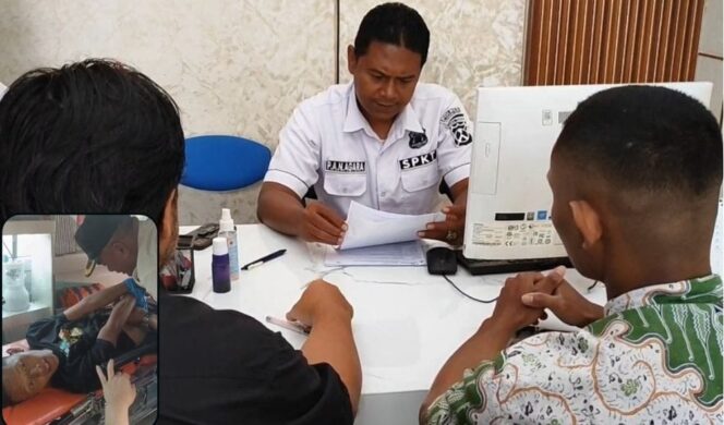 
					BULLYING: Keluarga korban melaporkan dugaan perundungan yang menimpa N-S. Insert: Korban saat menjalani perawatan di rumah sakit jiwa. (foto: Moh. Rois).

