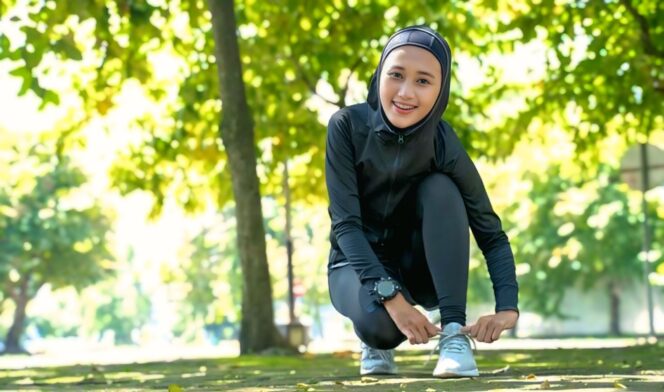 
					Ilustrasi model berolahraga saat berpuasa. 