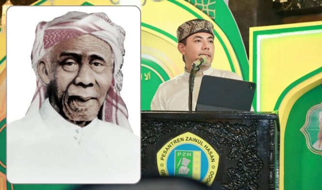 
					HAUL: Dewan Pengasuh PZH Genggong, Gus dr. Mohammad Haris saat menceritakan keistimewaan Kiai Hasan Genggong dalam ke-72, Kamis (10/4/2025). Insert: Kiai Hasan Genggong. (foto: dok).
