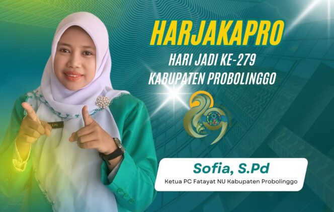 
					Ucapan Harjakabpro dari PC Fatayat NU Kabupaten Probolinggo. (foto: Haliza)

