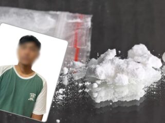 Tersangka penyimpan sabu.