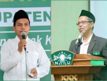 Ketua PCNU Kabupaten Probolinggo. Ky. Abdul Hamid dan Ketua PCNU Kota Kraksaan H. Ahmad Muzammil. (foto: Ali Ya'lu).