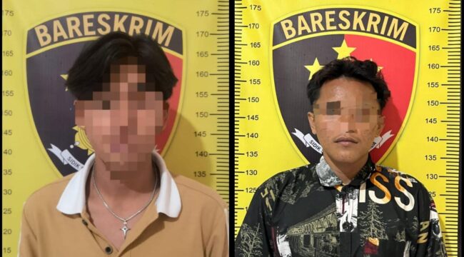DIRINGKUS: Dua remaja pelaku pengeroyokan yang ditangkap anggota Polres Probolinggo. (foto: Bag. Humas Polres Probolinggo).
