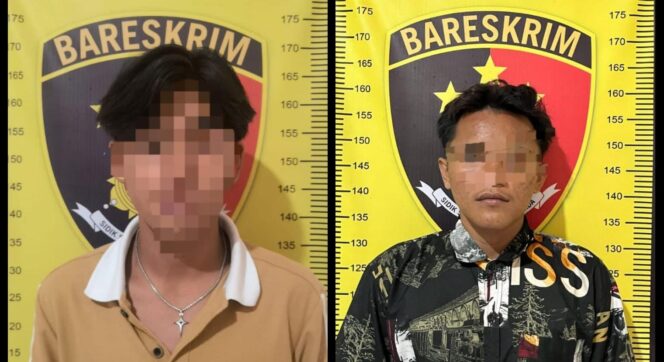 
					DIRINGKUS: Dua remaja pelaku pengeroyokan yang ditangkap anggota Polres Probolinggo. (foto: Bag. Humas Polres Probolinggo).
