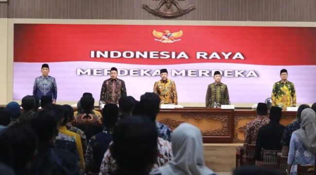 DEKLARASI: Sosialisasi dan Deklarasi percepatan pembentukan Koperasi Merah Putih oleh Forkompinda Kabupaten Probolinggo. (foto: Kominfo Kab. Probolinggo).