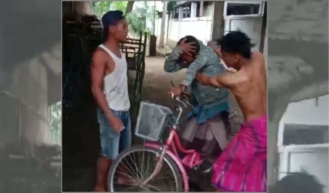 
					Tangkap layar video terduga pelaku diamankan warga.
