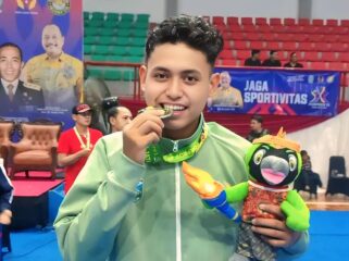 BERPRESTASI: Kevin Choirul Fariz Nuralviansyah Sikumbang, sumbang medali perak pada cabor Taekwondo bagi kontingen Kabupaten Probolinggo di Porprov Jatim IX. (foto: istimewa).
