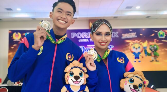BERPRESTASI: Atlet Dance Sport yang meraih medali di ajang Pekan Olahraga Provinsi (Porprov) IX Jawa Timur tahun 2025. (foto: istimewa) 
