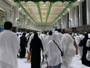 Ilustrasi Jamaah haji yang sedang menunaikan ibadah di tanah suci, Mekkah, Arab Saudi. 