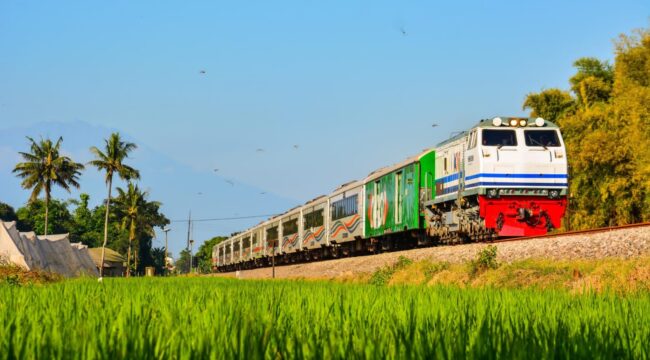 AMAN: KA Pandanwangi tujuan Ketapang - Gambir, saat melintas di wilayah Daop 9 Jember. (Foto: Komunitas Railfans Daop 9 Jember).