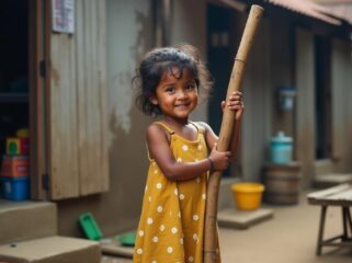 Ilustrasi anak perempuan penderita stunting.

