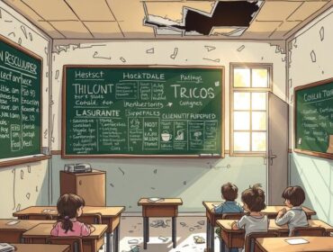 Ilustrasi Sekolah rusak.