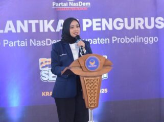 KETUA: Putri eks Bupati Probolinggo, Dini Rahmania, pimpin DPD Partai NasDem Kabupaten Probolinggo Periode 2025-2029. (foto: istimewa).