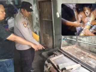 Polisi mendatangi TKP. Insert: Evakuasi M. Rifaldi dari dalam sumur tua di Dusun Krajan, Desa Ambal-Ambil. (Foto: Moh Rois)