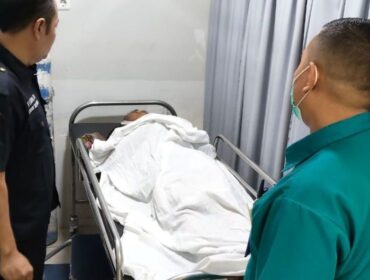 Korban penganiyaan saat dirumah sakit.