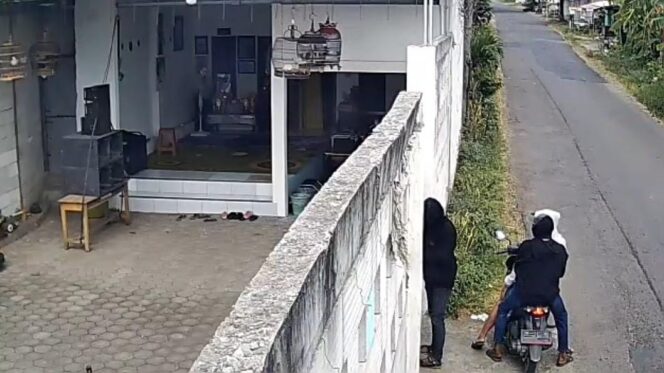 
					PANTAU: Kawanan maling motor terekam CCTV saat hendak beraksi di Desa Alasnyiur, Kecamatan Besuk, Kabupaten Probolinggo.