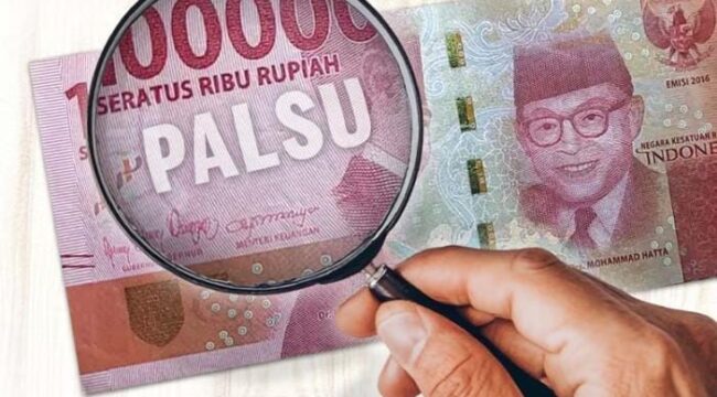 Ilustrasi uang palsu alias upal.