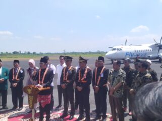 KADO ISTIMEWA: Soft launching Bandara Notohadinegoro Jember pada Minggu, (17/8/25) pagi. (Foto: M. Abd Rozaq Mubarok)
