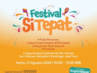 Fliyer Festival Si Tepat yang akan berlangsung di Kota Kraksaan, Kabupaten Probolinggo. 
