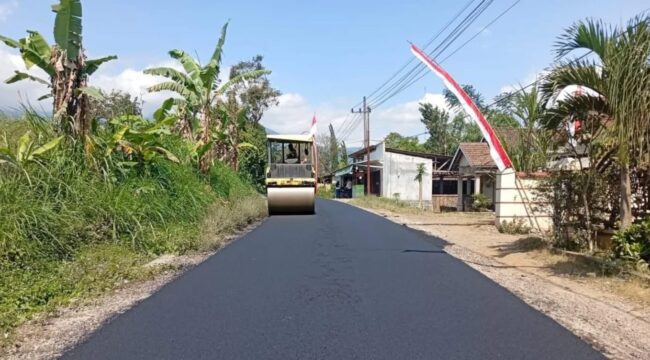 MULUS: Jalan Raya Krucil - Tambelan Probolinggo terlihat mulus setelah perbaikan tuntas. (foto: Istimewa).
