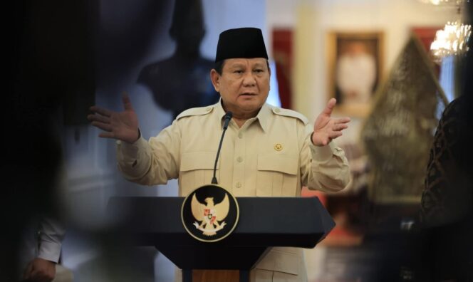 
					Presiden RI, Prabowo Subianto. (Foto: Kemensekneg RI).
