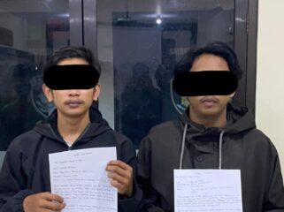 DIBEBASKAN: Pelaku vandalisme di Kota Pasuruan tidak ditahan oleh kepolisian. (foto: Moh. Rois).