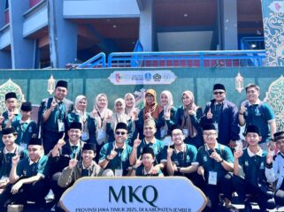 SIAP: Para peserta atau kafilah dari Kabupaten Jember yang akan berlaga di ajang Musabaqah Tilawatil Qur’an (MTQ) XXXI tingkat Provinsi Jawa Timur 2025. (Foto: Istimewa).