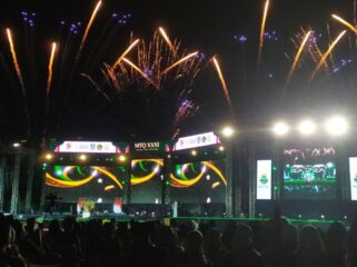 MERIAH: Pembukaan MTQ XXXI Tingkat Provinsi Jawa Timur di Stadion Jember Sport Garden Kecamatan Ajung, Sabtu (13/9/25) malam. (Foto: M. Abd Rozaq Mubarok).