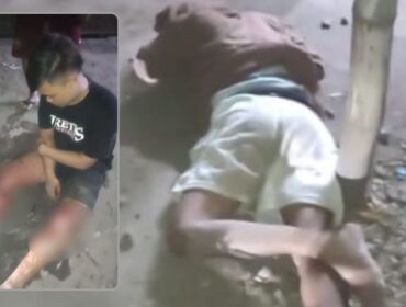 Tangkapan layar video terduga pelaku pengeroyokan usai mengalami kecelakaan di kawasan Warungdowo, Pasuruan.

