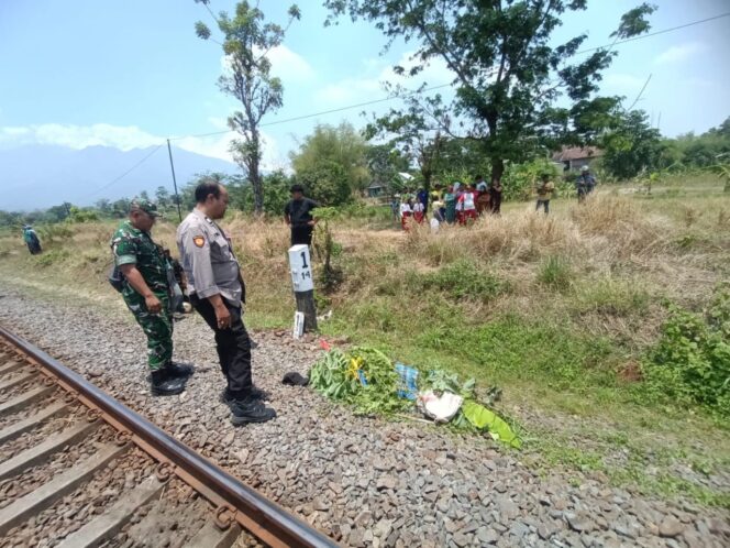 
					Polisi mendatangi lokasi ditemukannya korban tewas tertabrak KA Penataran di Desa Mojohtengah, Kecamatan Sukorejo, Kabupaten Pasuruan.