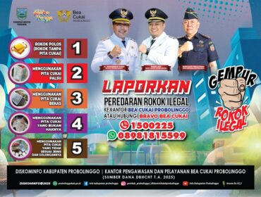 Fliyer kampanye Gempur Rokok Ilegal yang digalakkan Kantor Bea dan Cukai bersama Pemkab Probolinggo. 